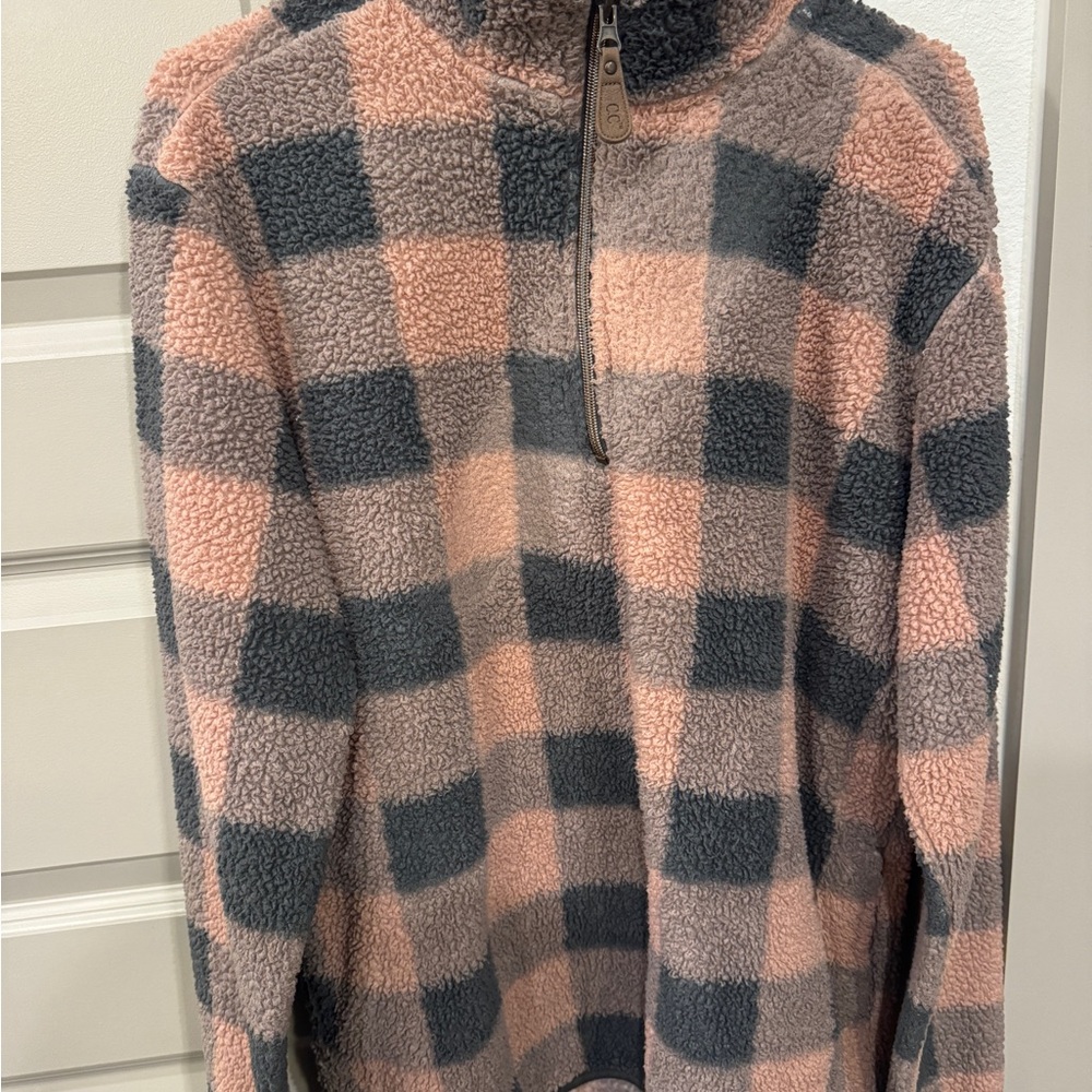CC Boutique Pink and Gray Teddy Jacket